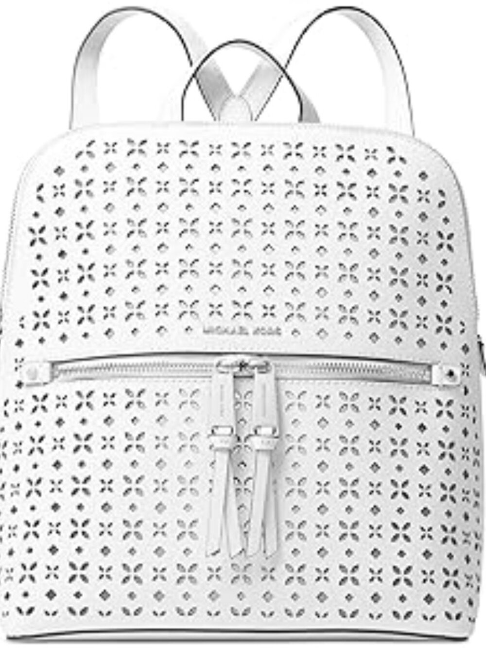 MICHAEL Michael Kors White Perforated Rhea Zip Backpack